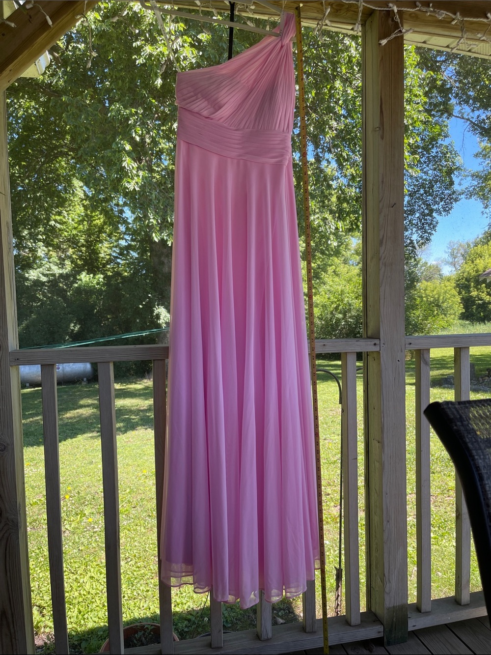 Azazie One-Shoulder Pink Bridesmaid/Wedding Dress